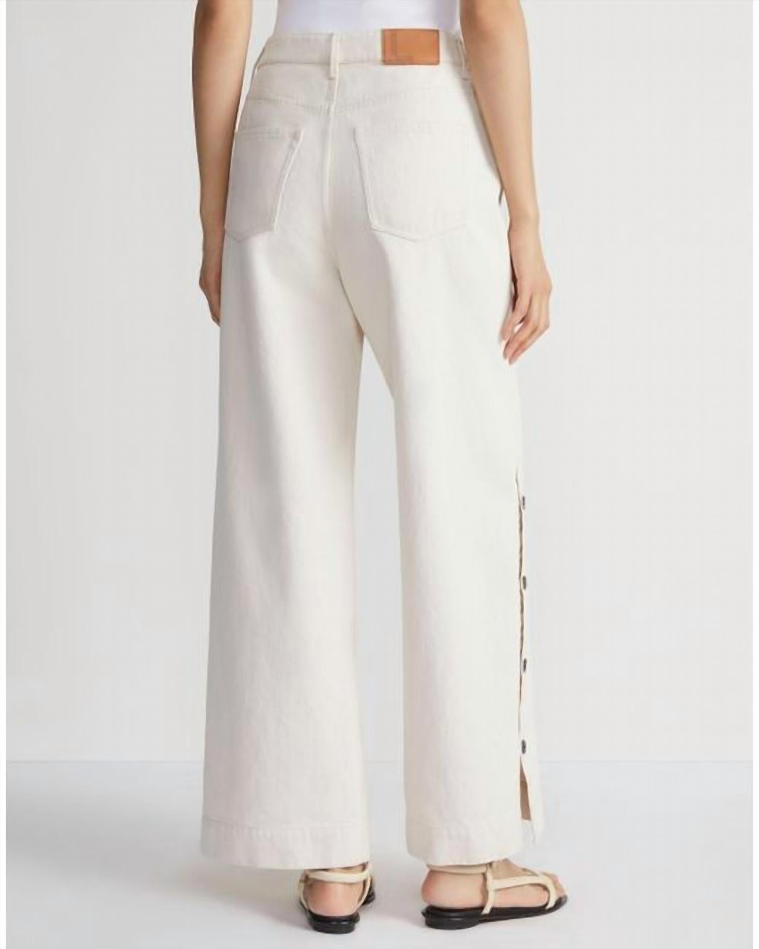 

Белые джинсы с разрезом и пуговицами Lafayette 148