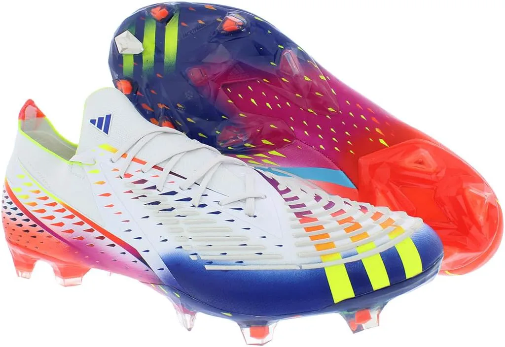 Футбольные бутсы Adidas Predator Accuracy.3 для твердого грунта, белый/желтый/синий — фото 4