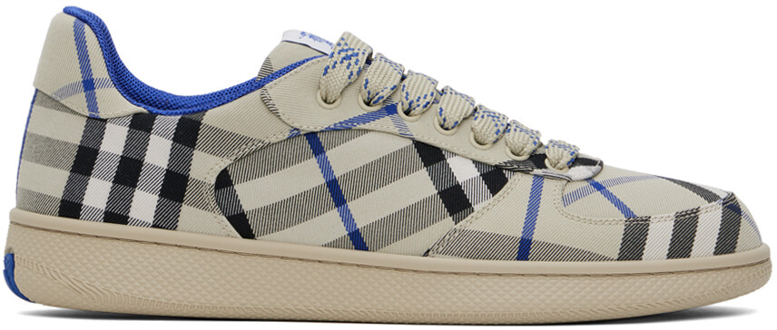 

Кроссовки Terrace в бежевую клетку Burberry, Lichen check