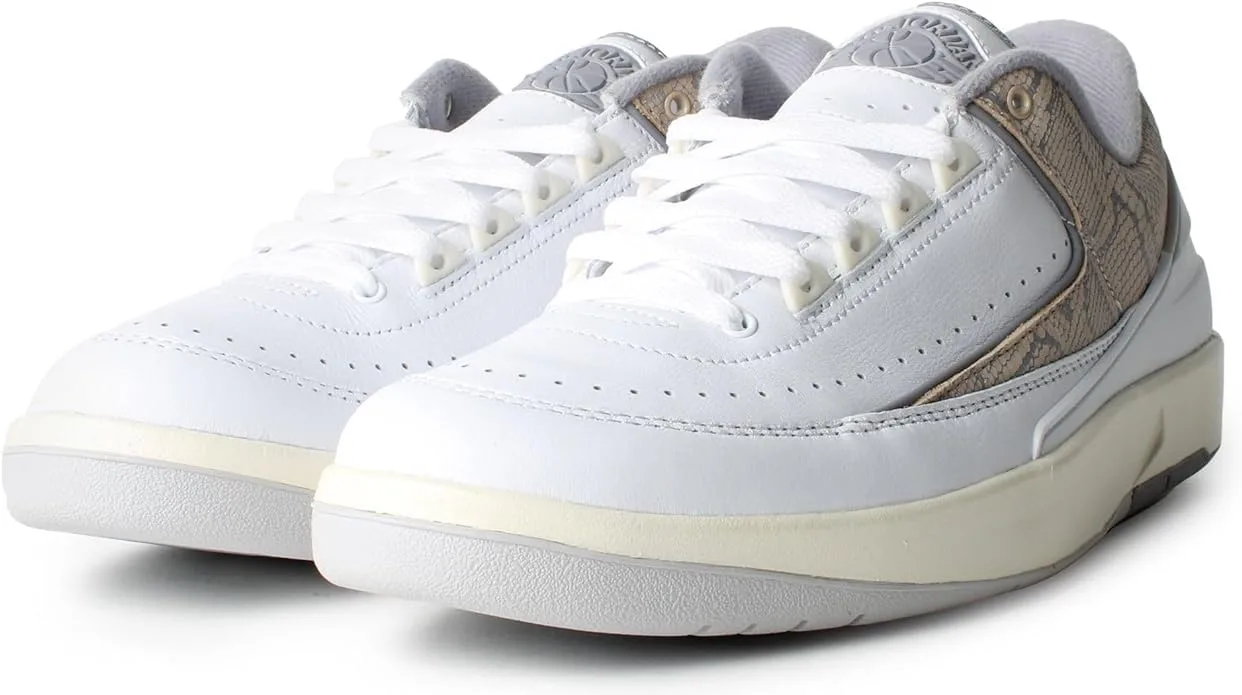 Мужские кроссовки Jordan 2 Retro Low Python White/Cement Grey Sanddrift (DV9956 100), белый/серый — фото 3