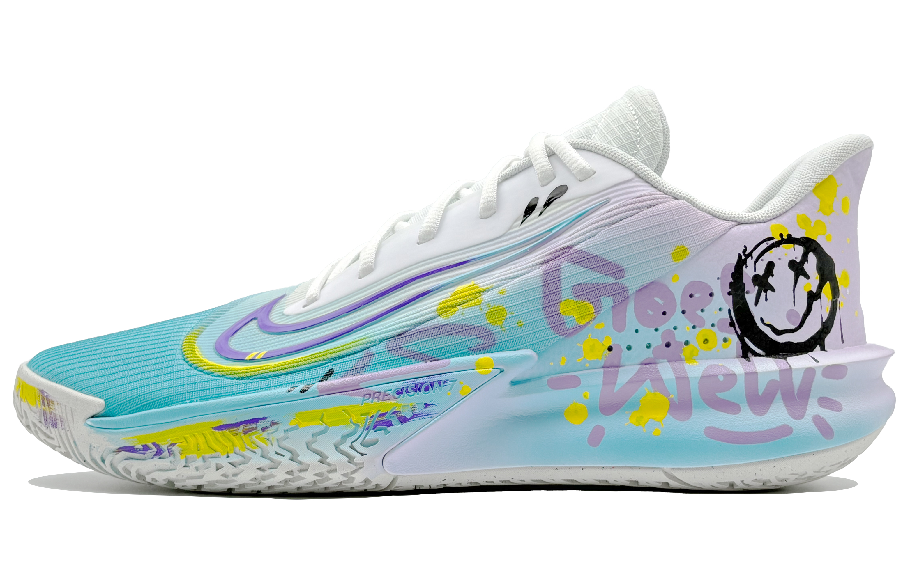 

Nike Баскетбольные кроссовки Precision 7 He Su Space, переливающиеся, устойчивые к истиранию, низкие, мужские, сине-фиолетового цвета