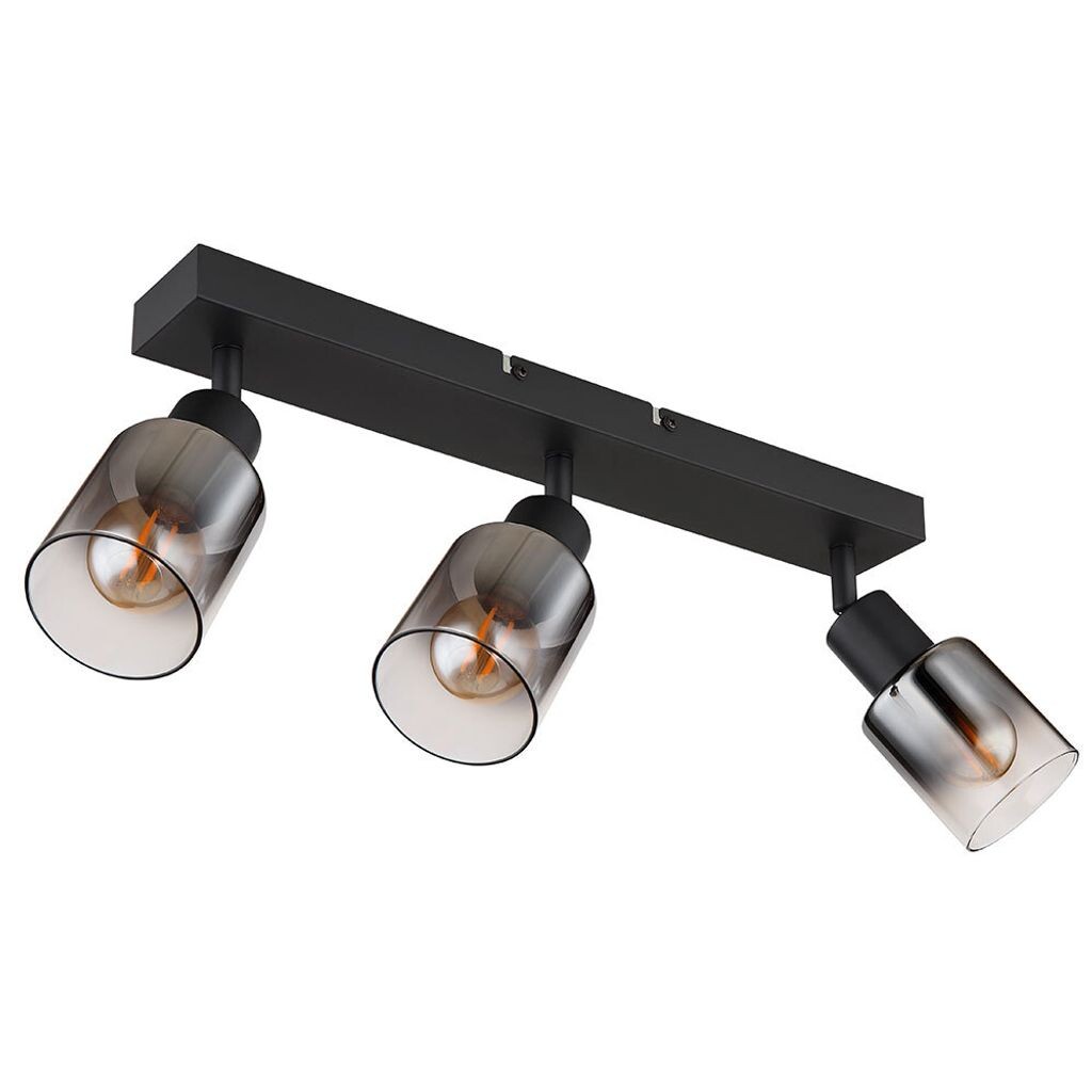

Потолочный светильник, металл, черный, дымчатое стекло, L 41 см Globo Lighting
