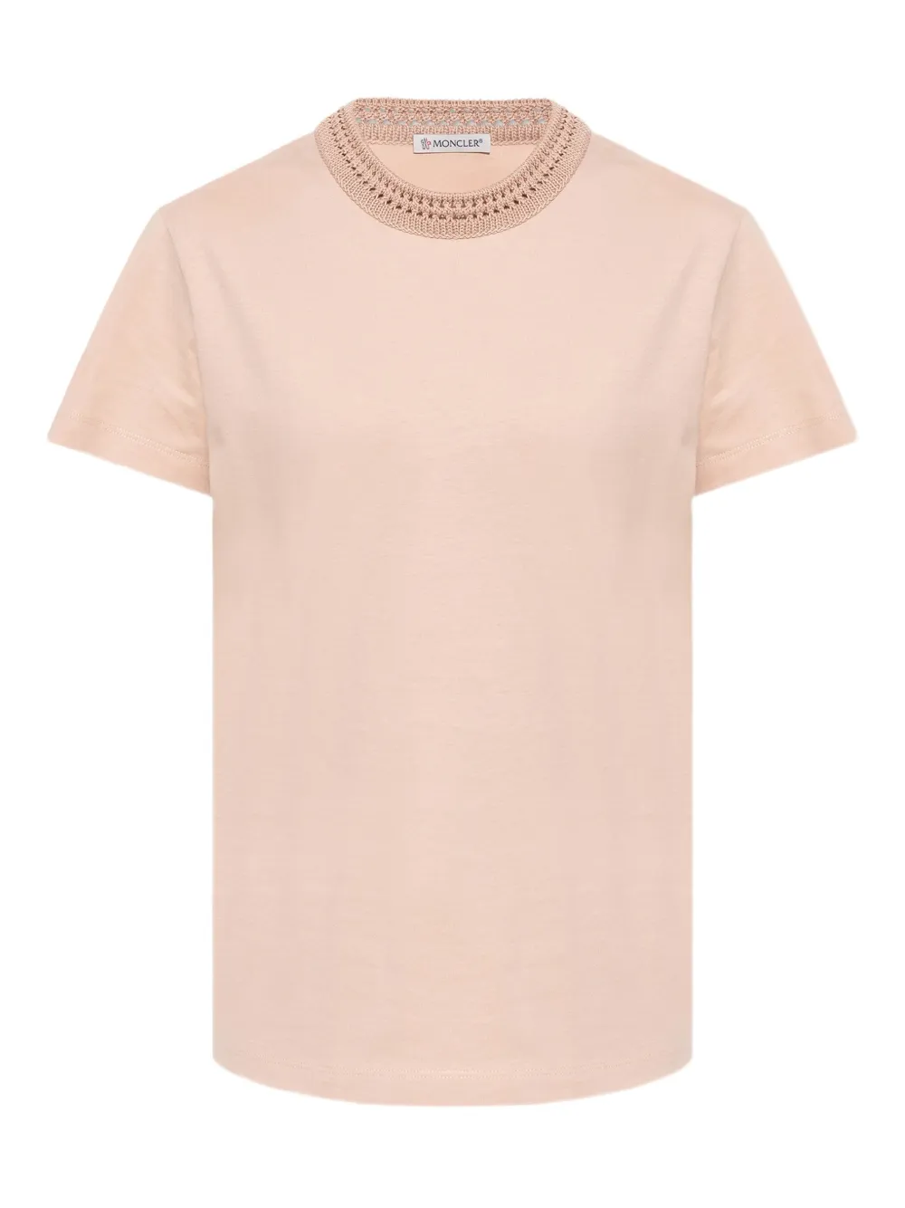 

Футболка с отделкой в технике кроше Moncler, розовый