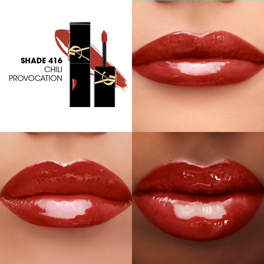 Помада-тинт The Inks Vinyl Cream High Shine Lip Stain Yves Saint Laurent, 0.18 oz /5.5 mL, 416 Chili Provocation — фото 2