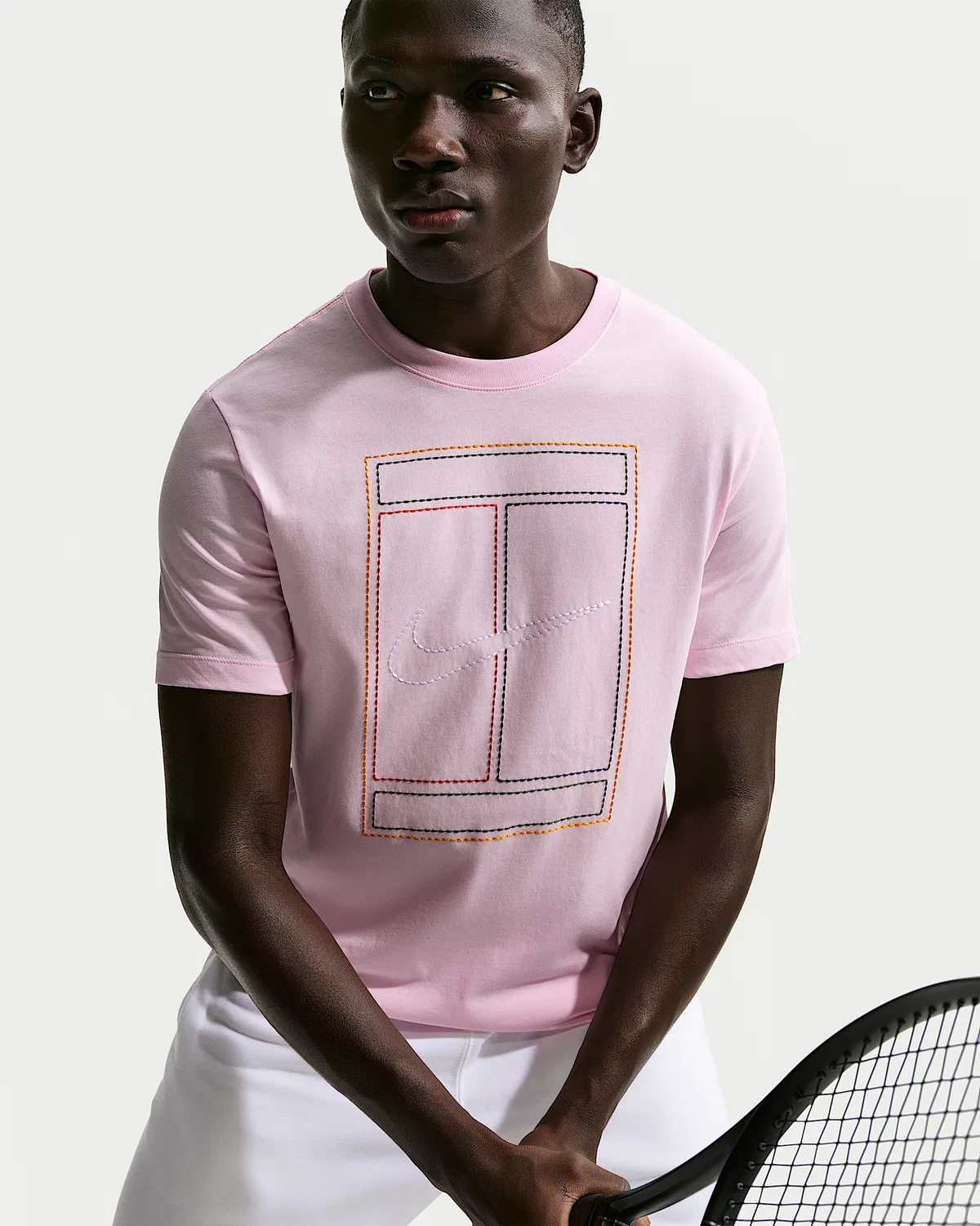 Мужская футболка NikeCourt Heritage, Pink Foam — фото 3