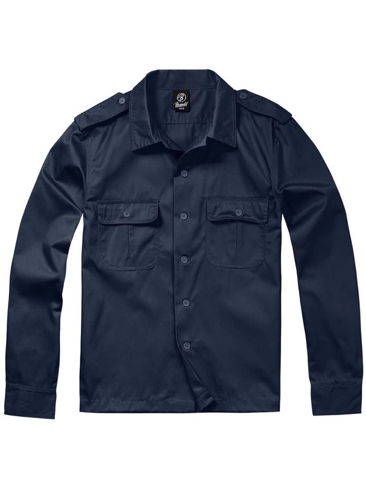 

Brandit Рубашка "Us Shirt Long Sleeve" синего цвета