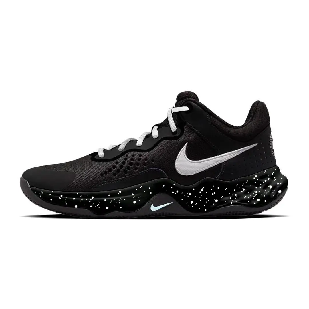 

Nike Баскетбольные кроссовки Fly By Mid 3 с противоскользящей подошвой, износостойкие, мужские, черные