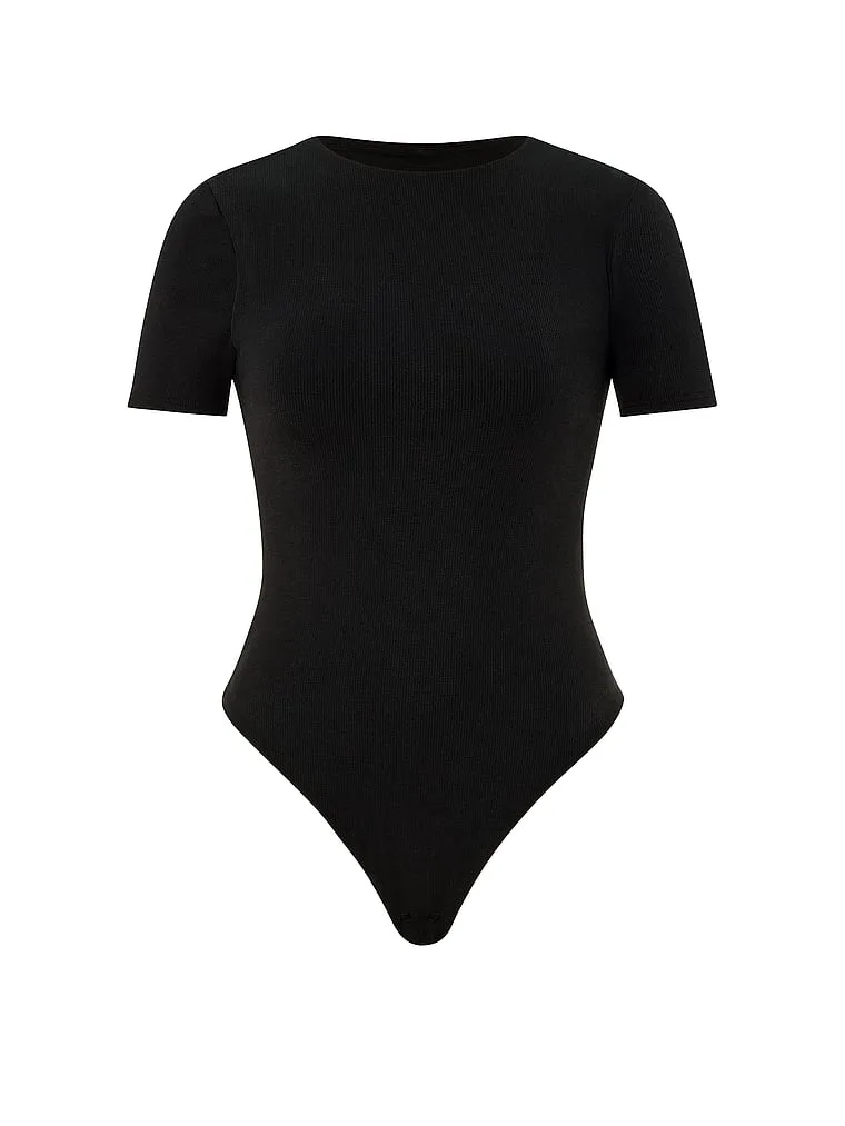 Корректирующее белье Victoria, разглаживающий боди в рубчик. Victoria'S Secret, Black — фото 3