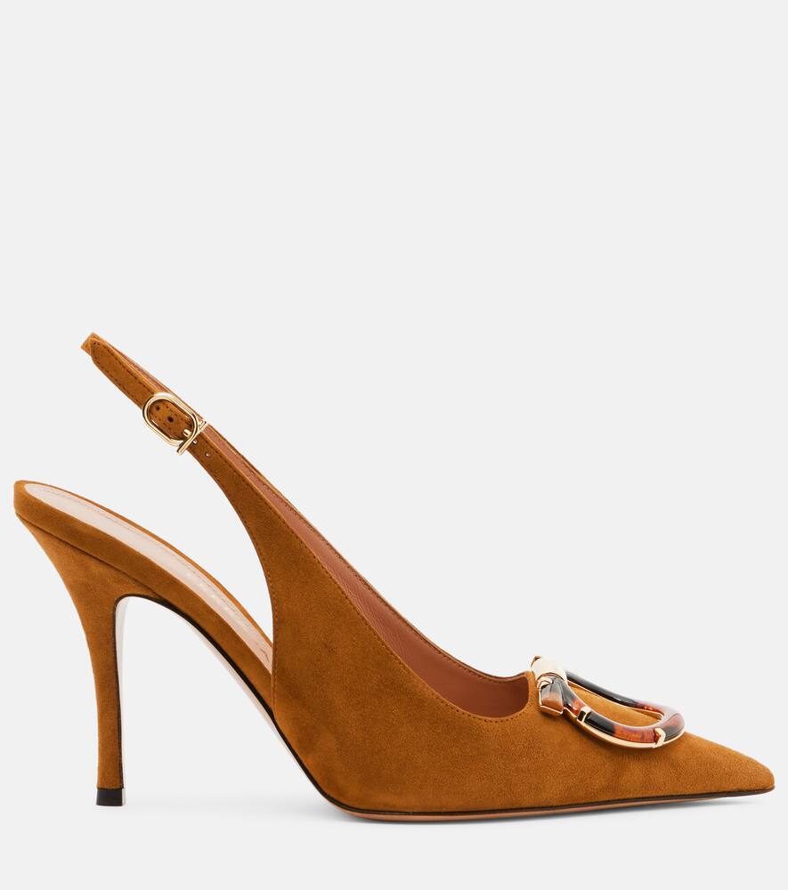 Туфли-лодочки Sara на ремешке из замши Ferragamo, Ginger/Amaretti — фото 4
