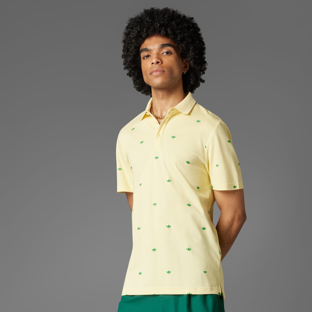 

Спортивная футболка Adidas Originals Printed Trefoil Polo Shirt, цвет Almost Yellow