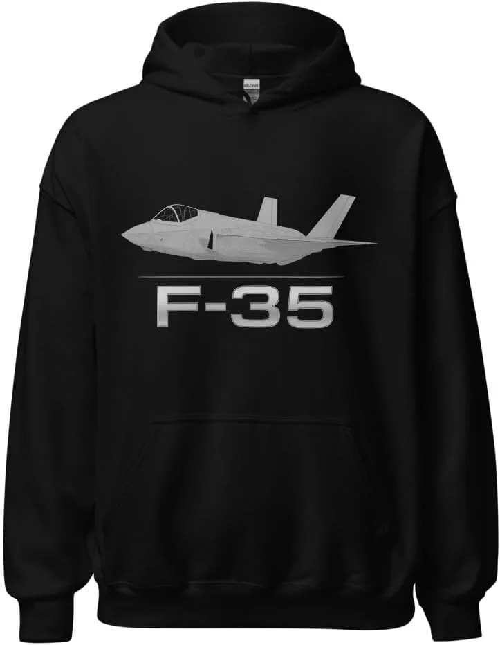 Толстовка F-35 Lightning II - свитшот в тактическом стиле с самолетом-невидимкой Generic, черный