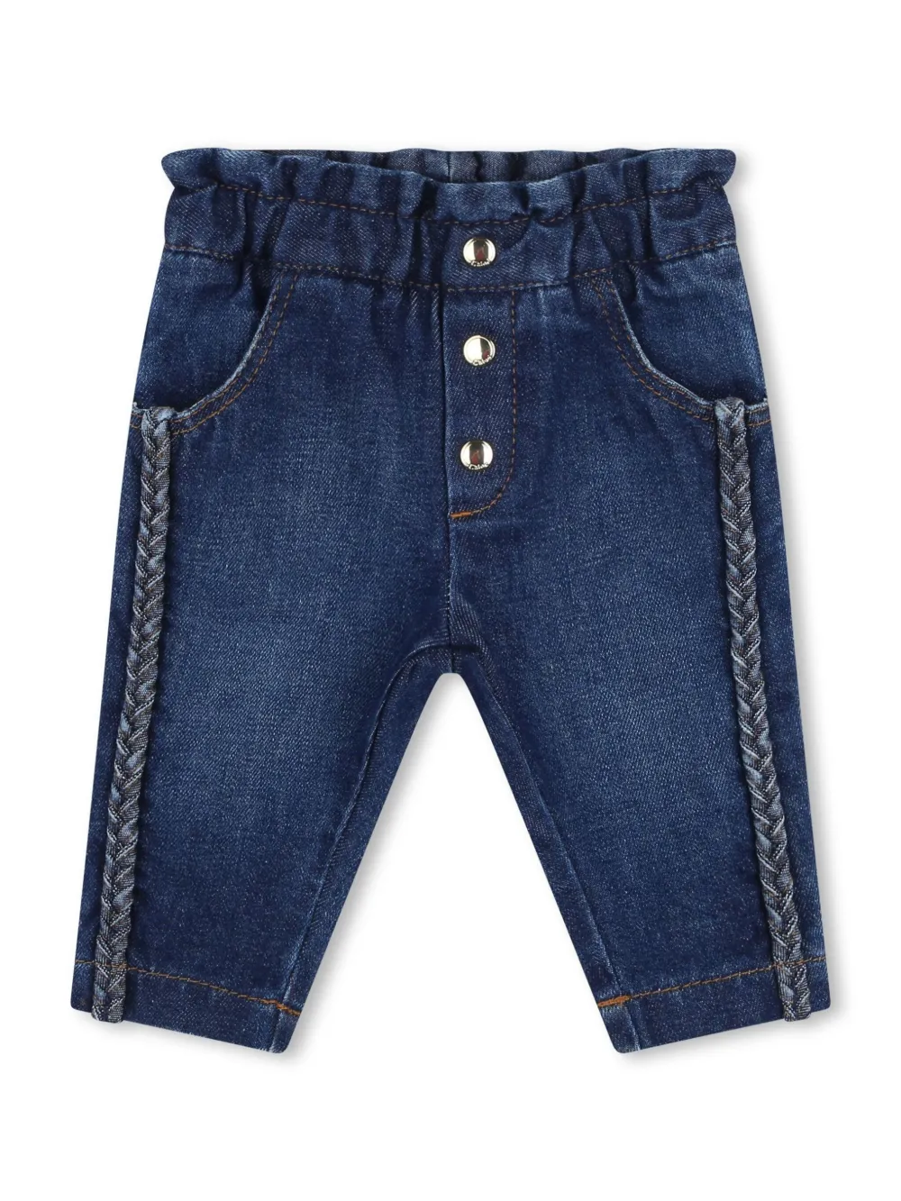 

Джинсы с вышитым логотипом Chloé Kids, синий