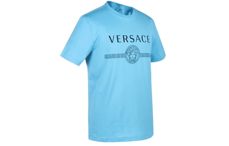 Футболка мужская небесно-голубая VERSACE — фото 4