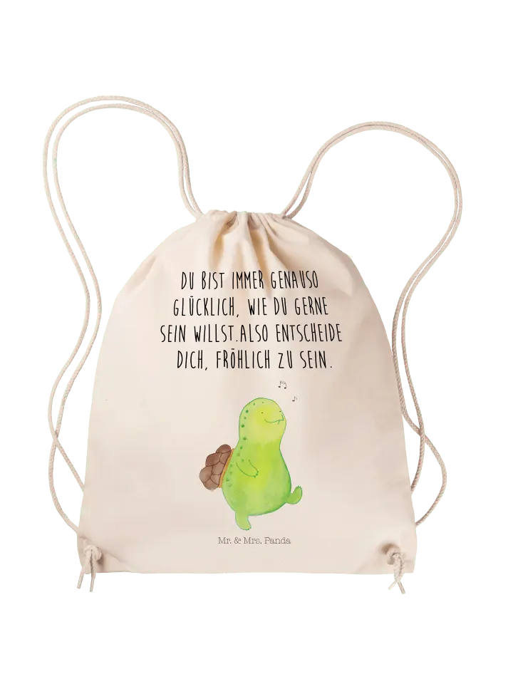 

Спортивная сумка Mr & Mrs Panda Sportbeutel Schildkröte Pfeifen, кремовый