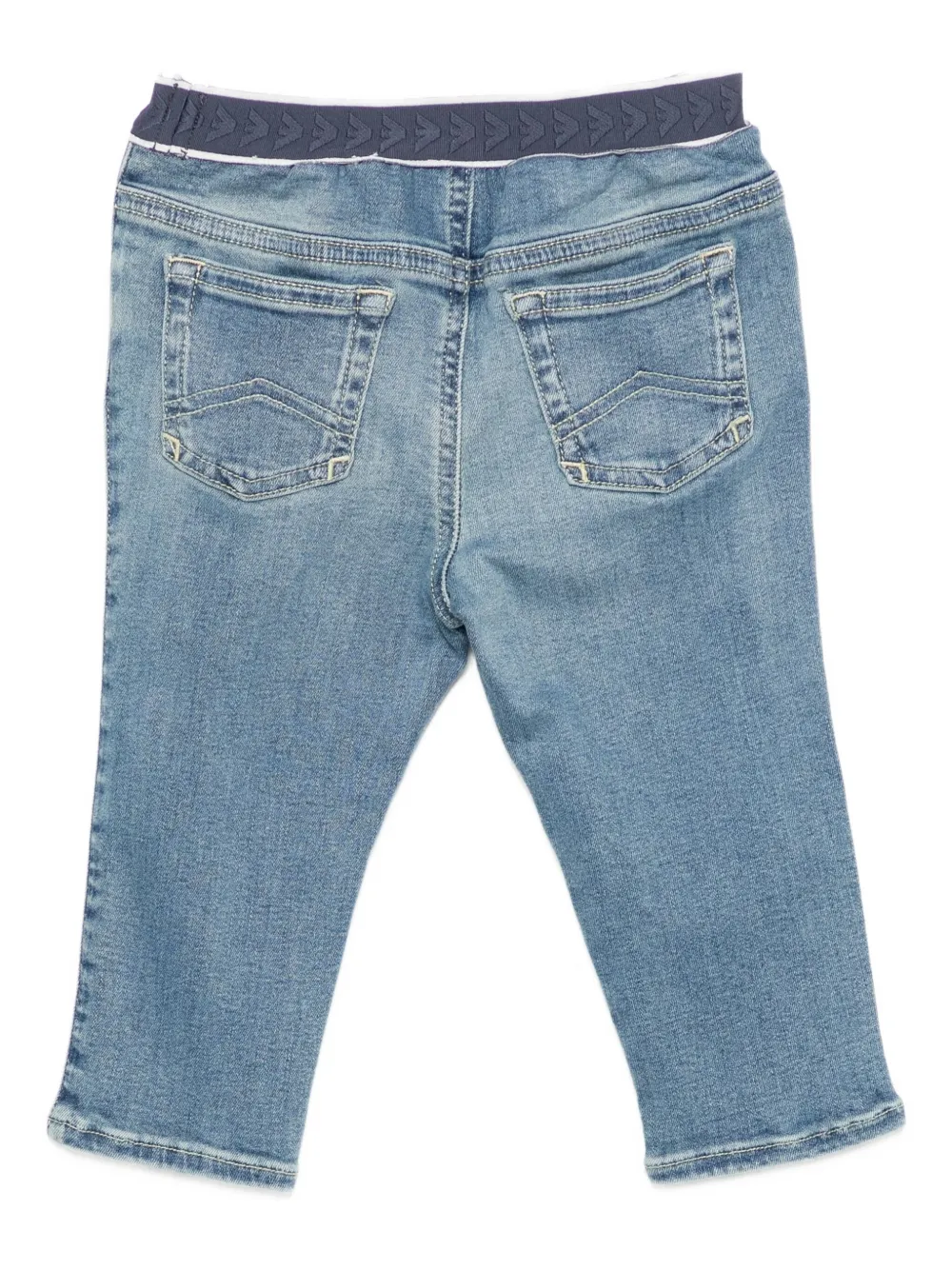 Джинсы с логотипом на поясе Emporio Armani Kids, синий — фото 2