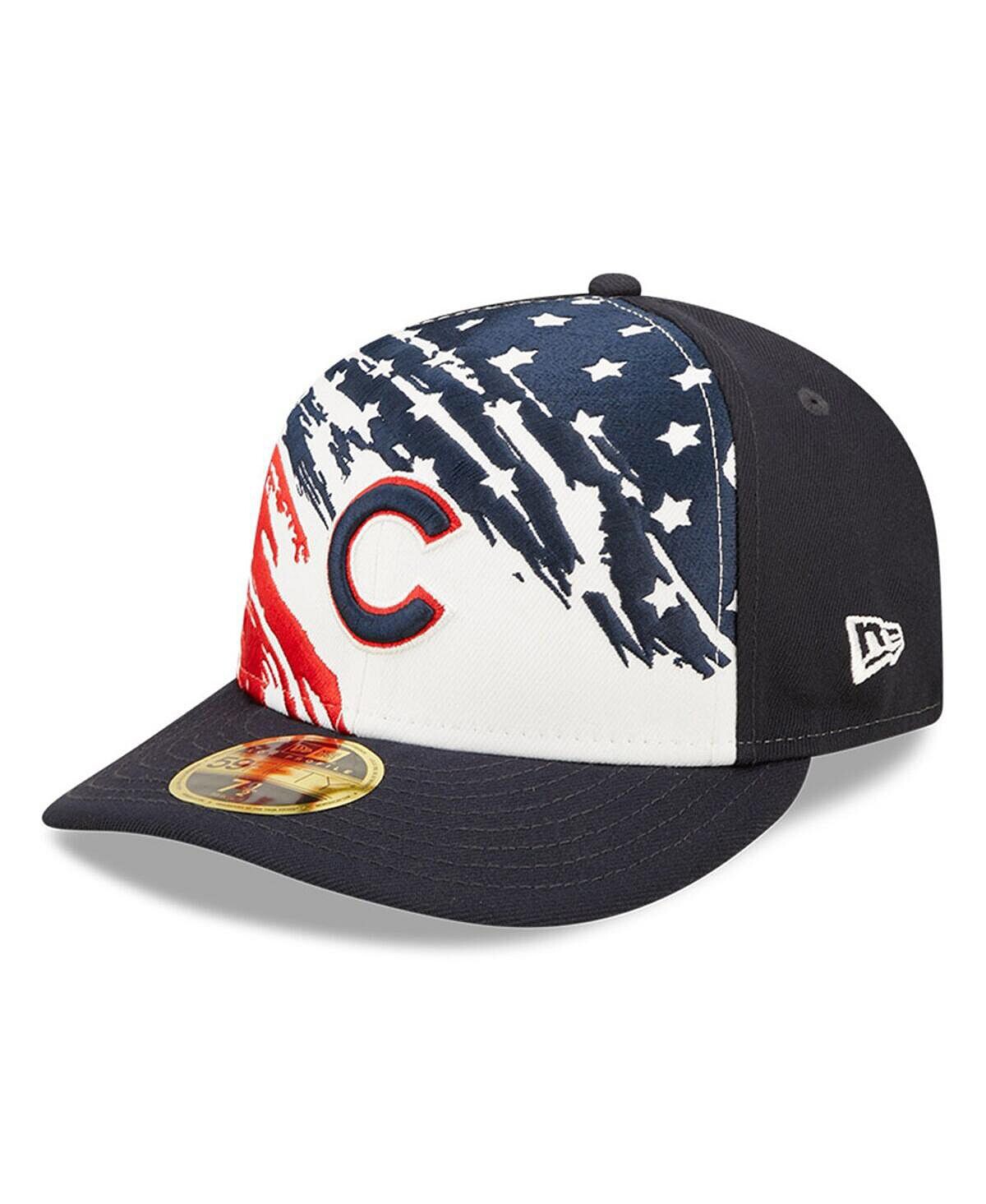 

Мужская темно-синяя бейсболка Chicago Cubs, 4 июля, низкопрофильная шляпа 59FIFTY, приталенная кепка, 2022 г. New Era