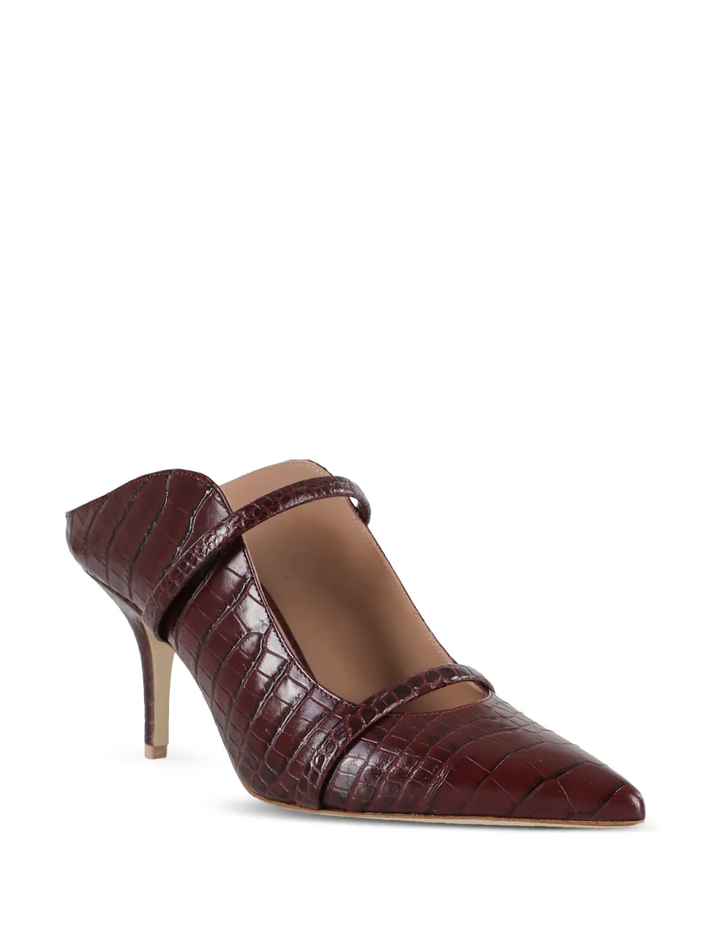 70-миллиметровые туфли с эффектом крокодила Malone Souliers, коричневый — фото 2