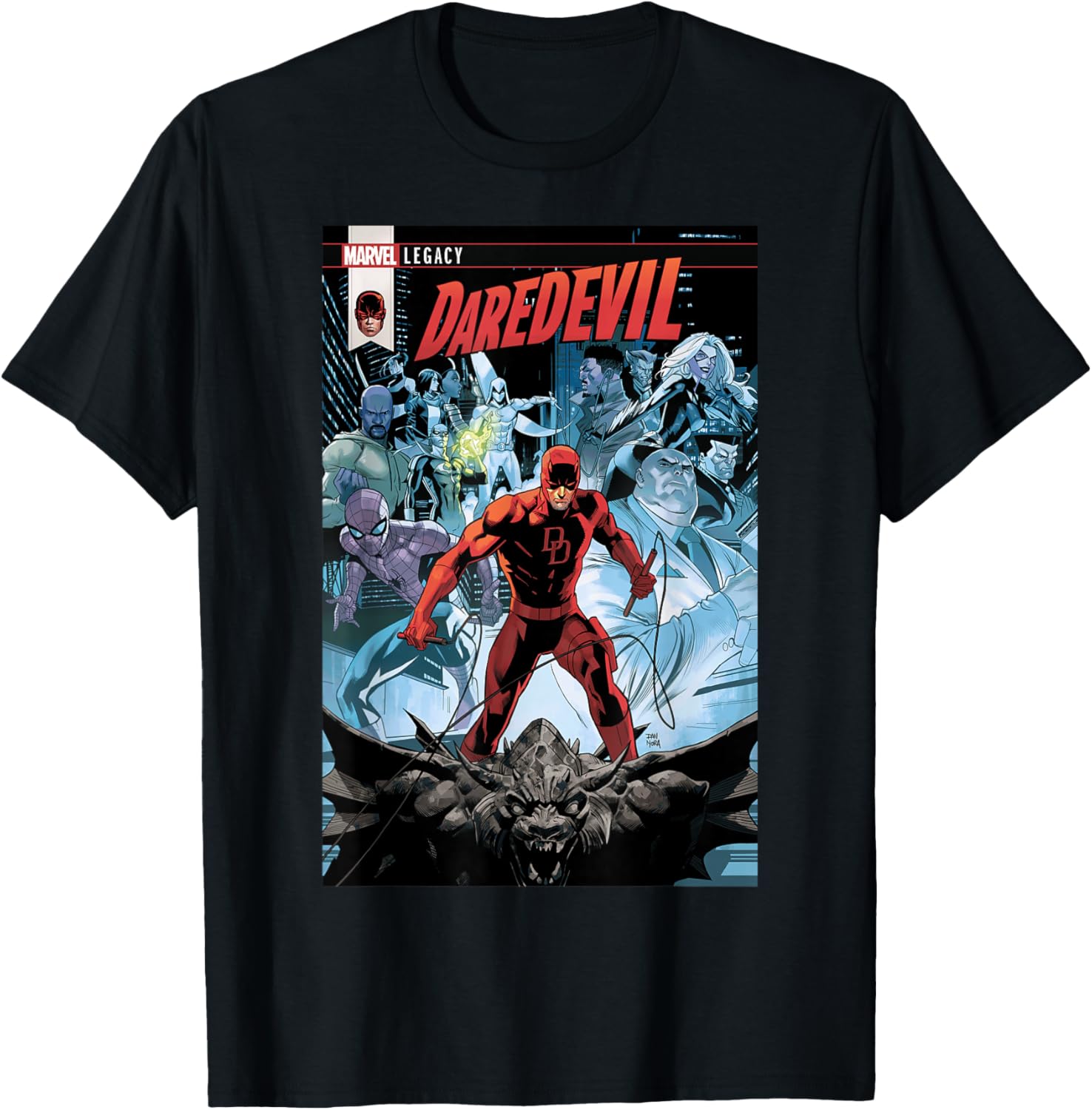 

Футболка с изображением обложки комикса Marvel Daredevil Legacy, черная