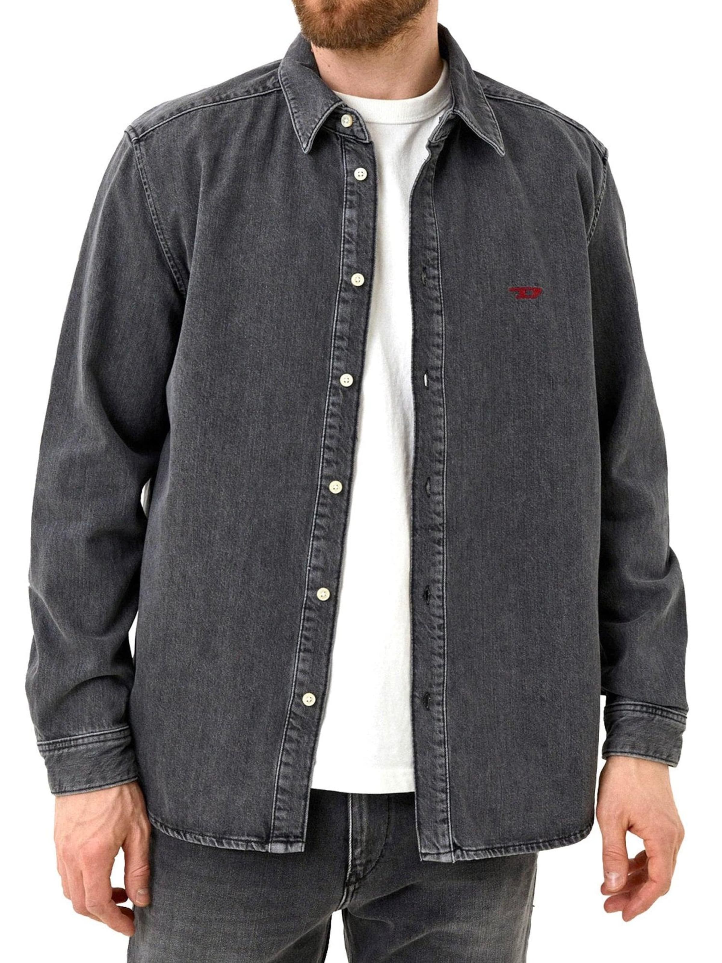 DIESEL Рубашка на пуговицах 'D-SIMPLY' серого цвета Regular fit — фото 2