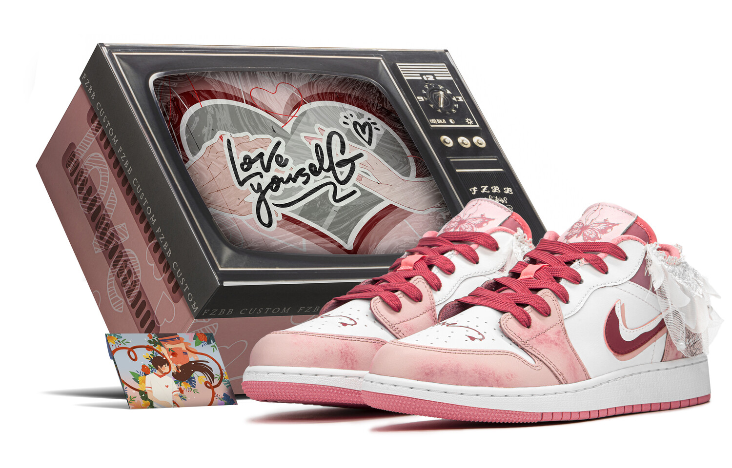 

Кроссовки Air JORDAN 1 Vintage Basketball Shoes Women's Low-Top White Pink