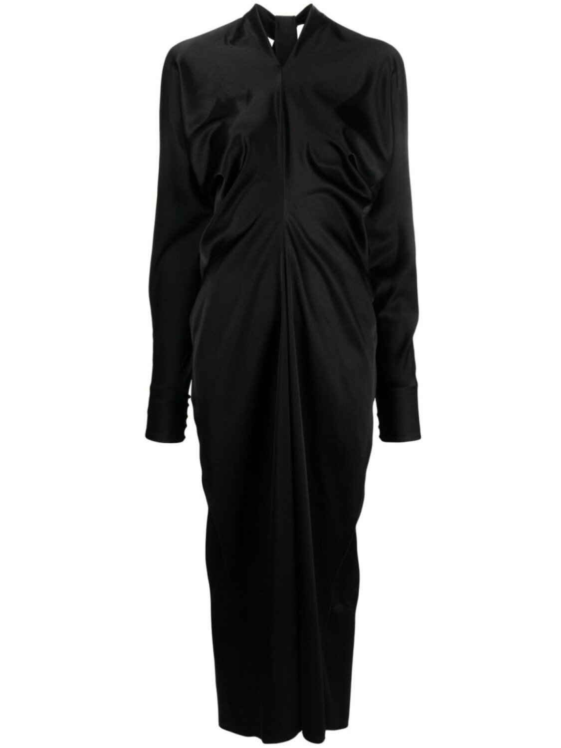 

Lanvin атласное платье миди с драпировкой, черный