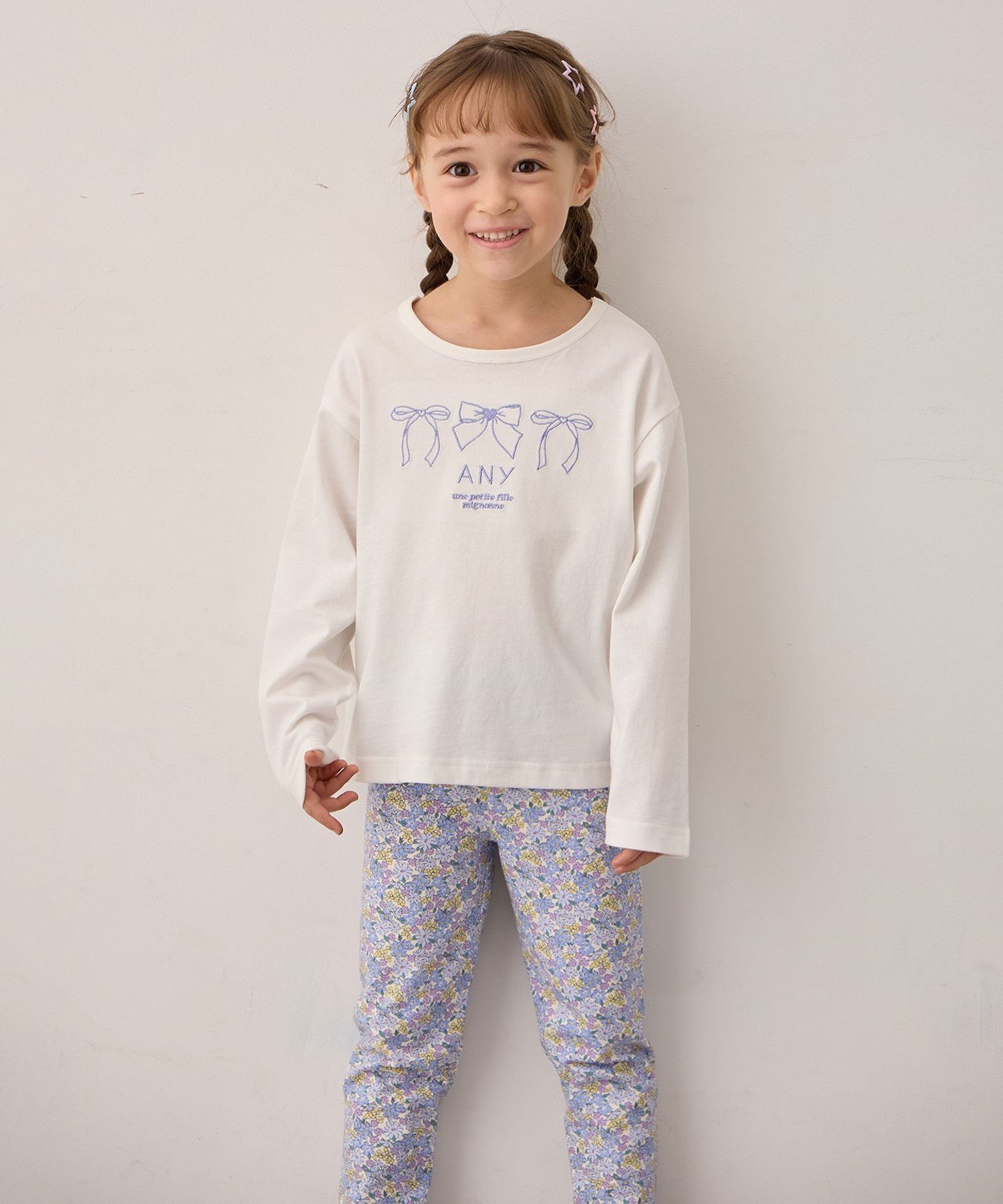 Любая футболка с длинным рукавом с вышивкой ANY KIDS, Off-white [001] — фото 3