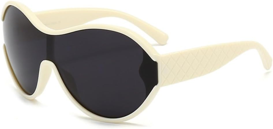 

Модные цельные солнцезащитные очки-щитки большого размера для женщин, винтажные солнцезащитные очки с градиентом конфетных оттенков, женские хип-хоп очки MTZJH, Beige Gray