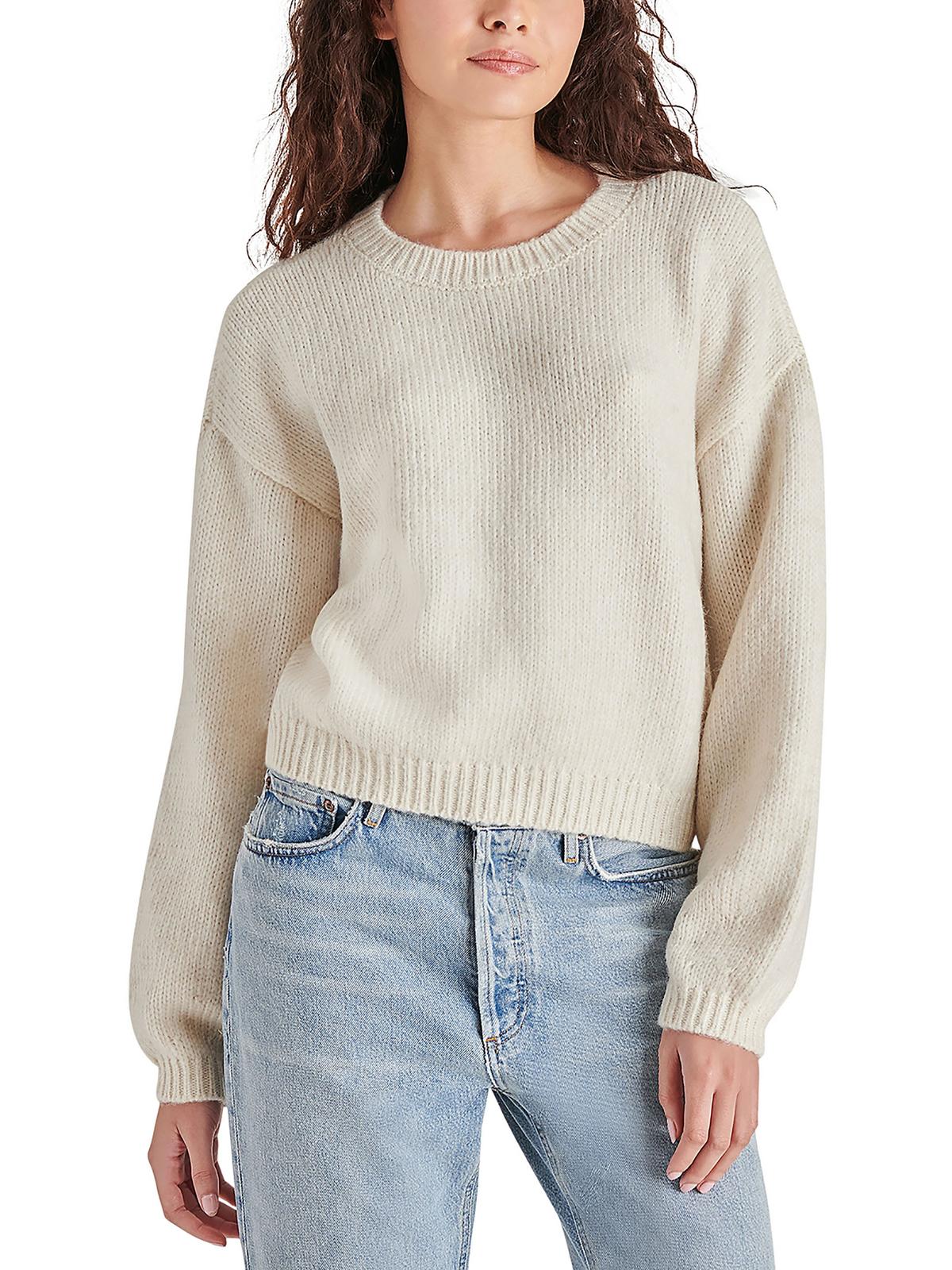 

Женский вязаный свитер с круглым вырезом Steve Madden, цвет whisper white