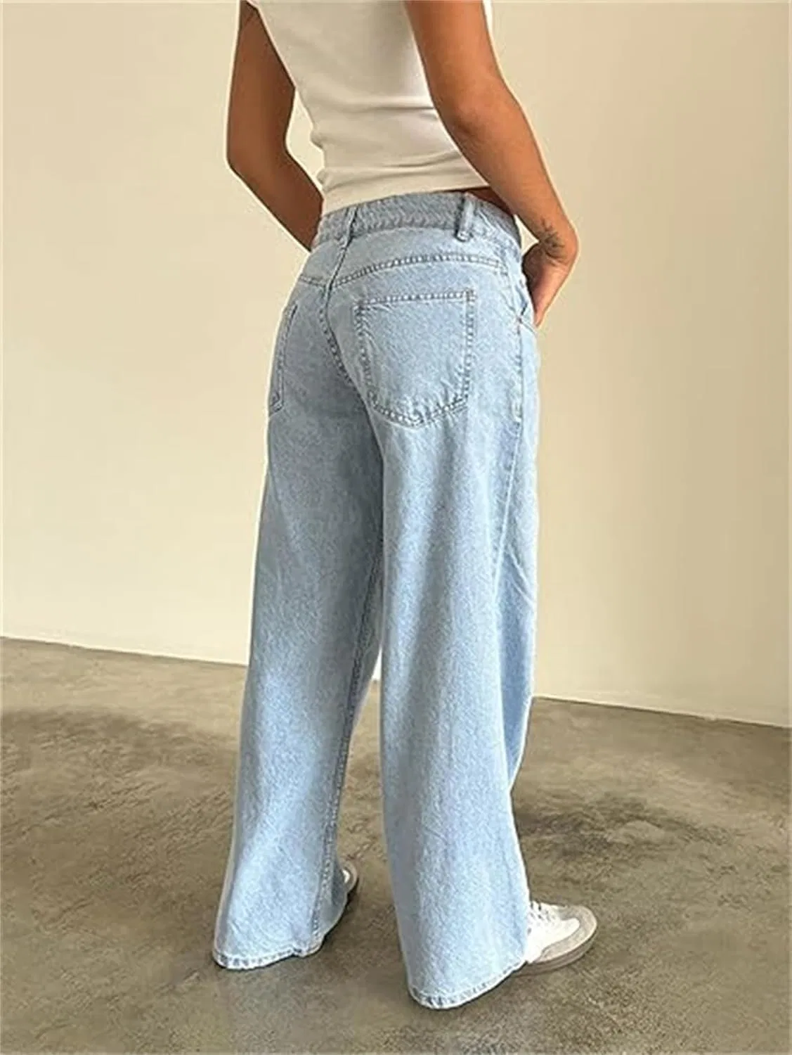 Джинсы женские, заниженная талия, свободные, Vintage, Light Blue — фото 3