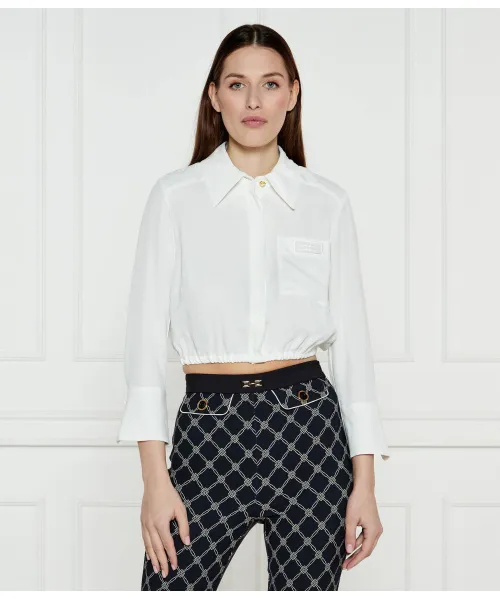 

Рубашка Cropped fit Elisabetta Franchi, белый