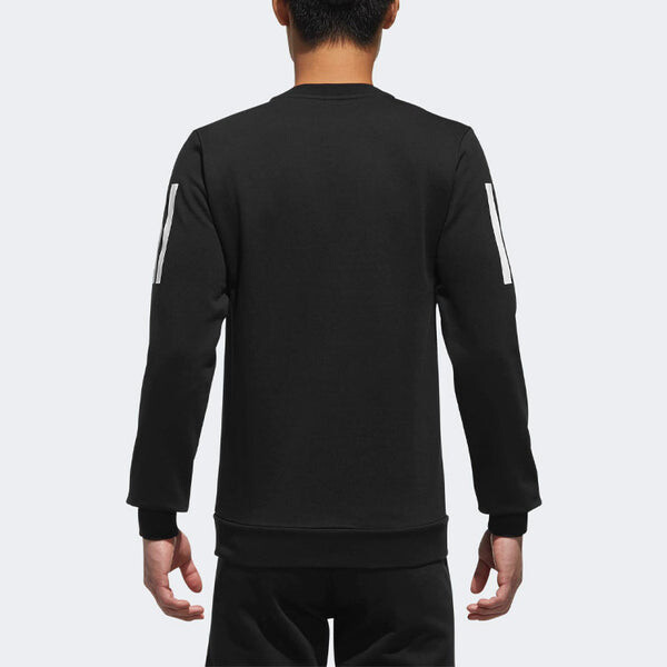 Толстовка adidas neo Athleisure Casual Sports Knit Round Neck Pullover Black, черный — фото 4