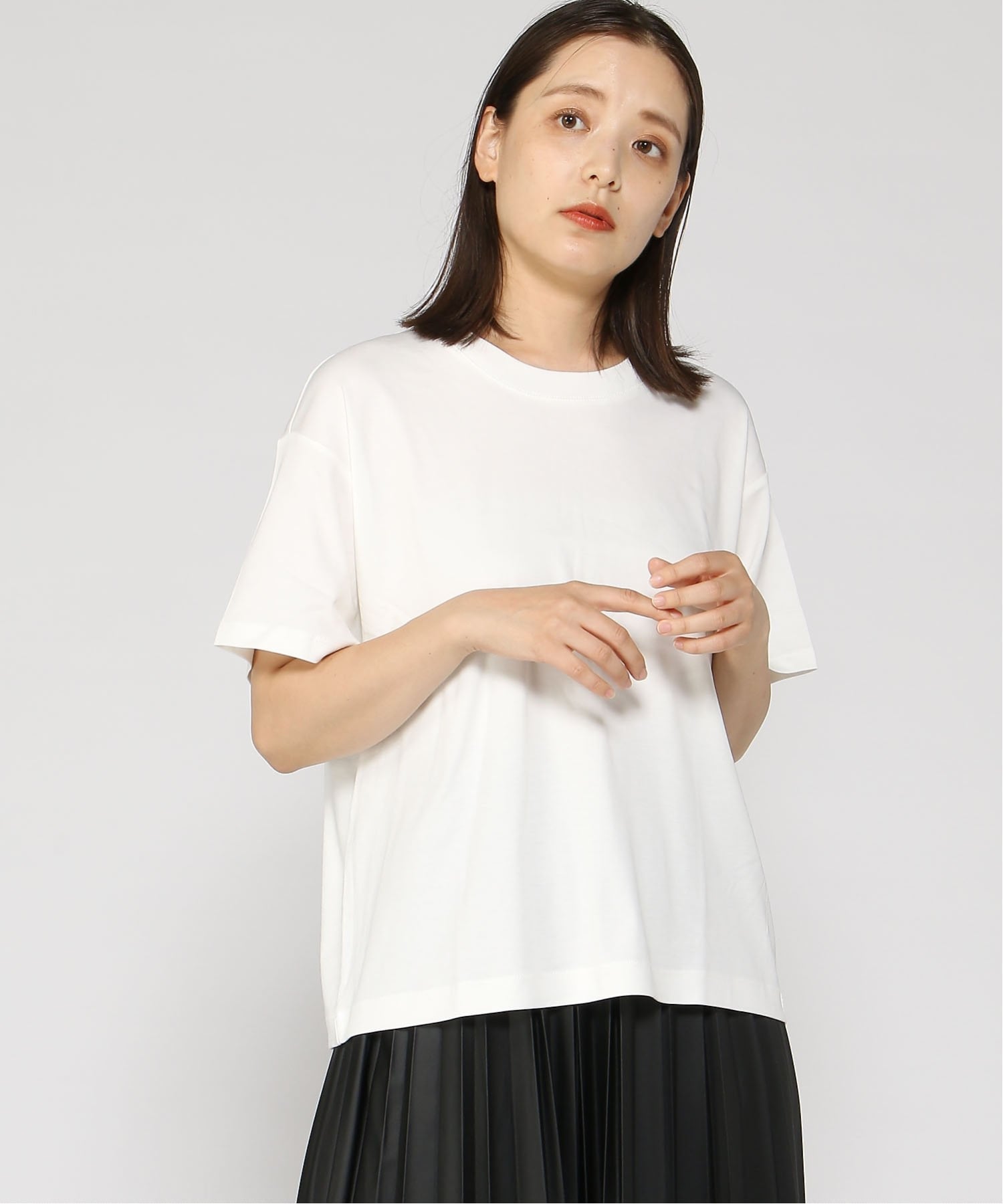 (W) Хлопковая футболка свободного кроя Supima(R) GAP, NEW_OFF_WHITE — фото 4