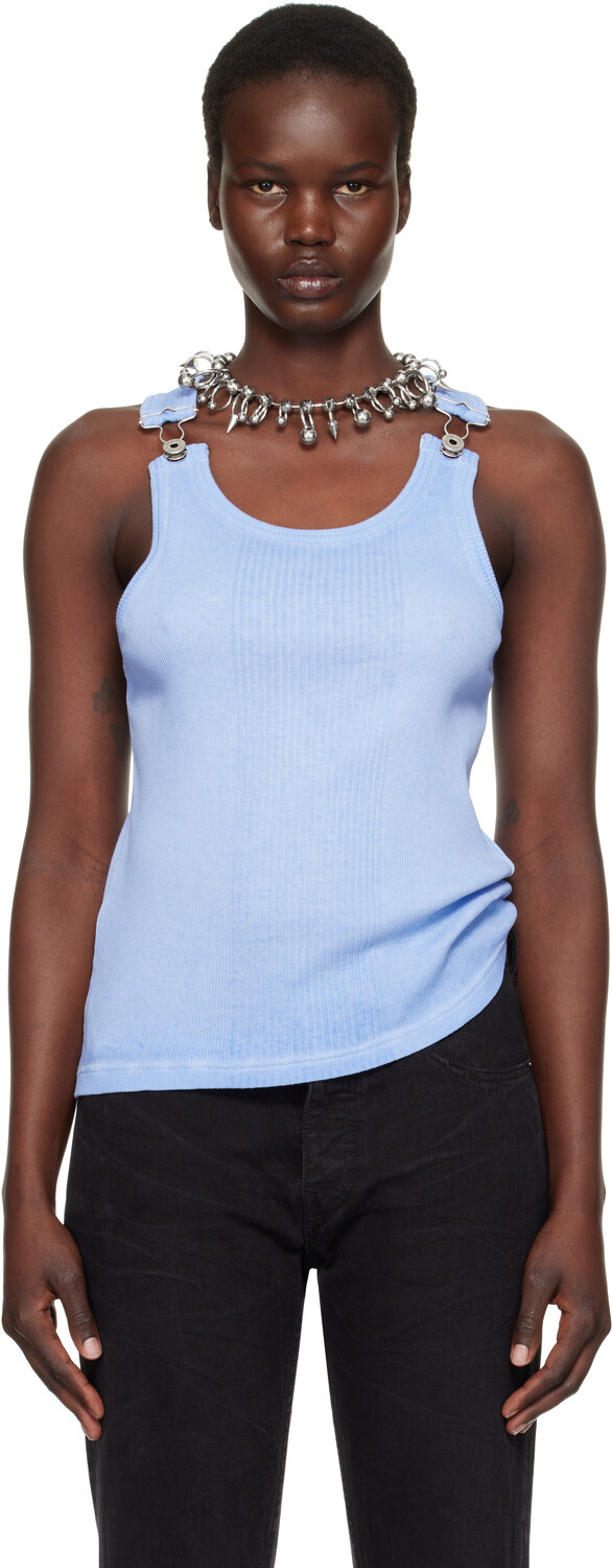 

Синяя майка «The Straps» Jean Paul Gaultier, Baby blue