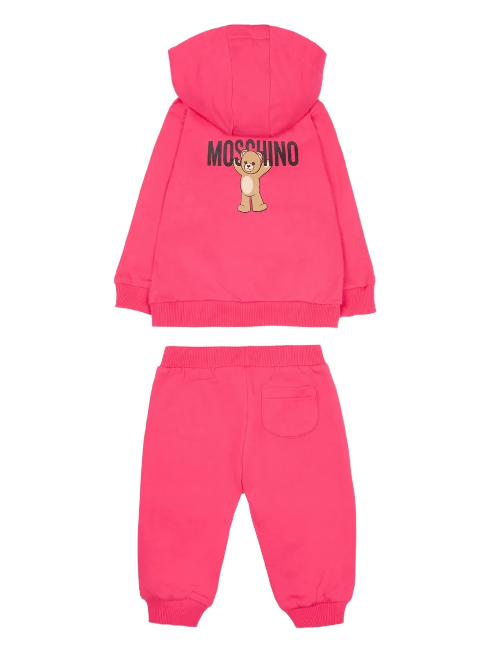Спортивный костюм с ребристыми краями Moschino Kids, розовый — фото 2