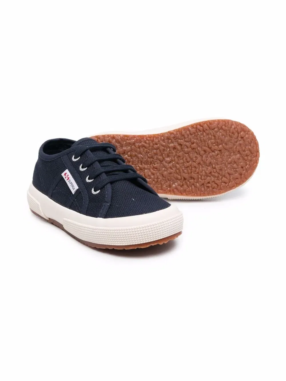 Низкие кроссовки на шнуровке Superga Kids, синий — фото 2