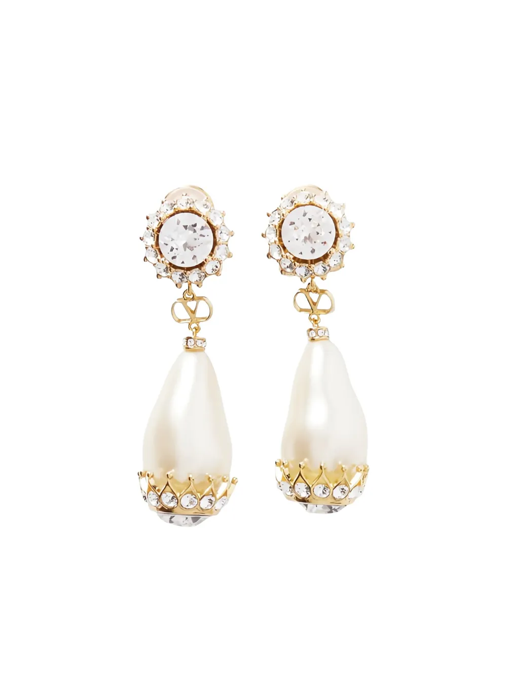 

Серьги с логотипом VLogo Signature и кристаллами VALENTINO GARAVANI, белый