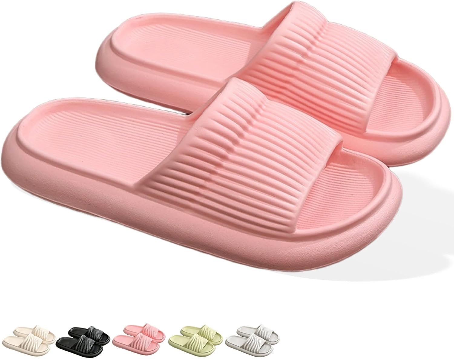 

Тапочки Cloud Slides для женщин и мужчин. Мягкие, удобные, расслабляющие тапочки Cloud Slips с нескользящей толстой подошвой. Легко чистятся, подходят для душа, летнего плавания, пляжа, дома и на улице Iwhgrmp, светло-розовый