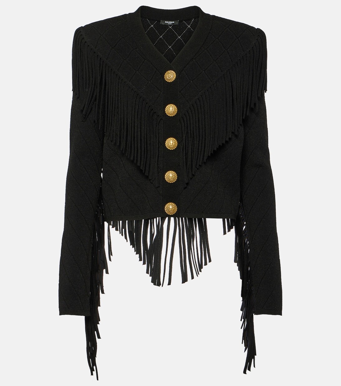 

Кардиган с бахромой Balmain, черный