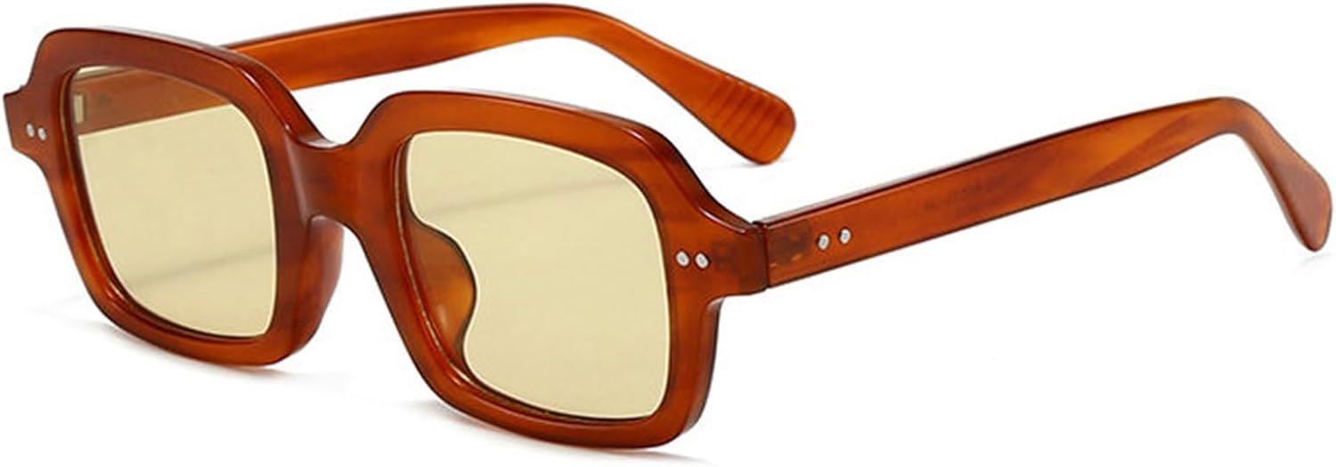 

Солнцезащитные очки Helena Retro Square для женщин и мужчин, модные узкие солнцезащитные очки с заклепками, винтажные дизайнерские очки в стиле Y2K, защита от ультрафиолета UV400, C3