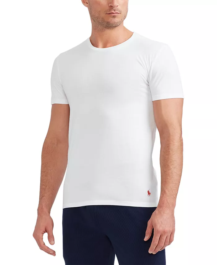 Мужские классические хлопковые майки-борцовки Slim-Fit, 3 шт Polo Ralph Lauren, белый — фото 2