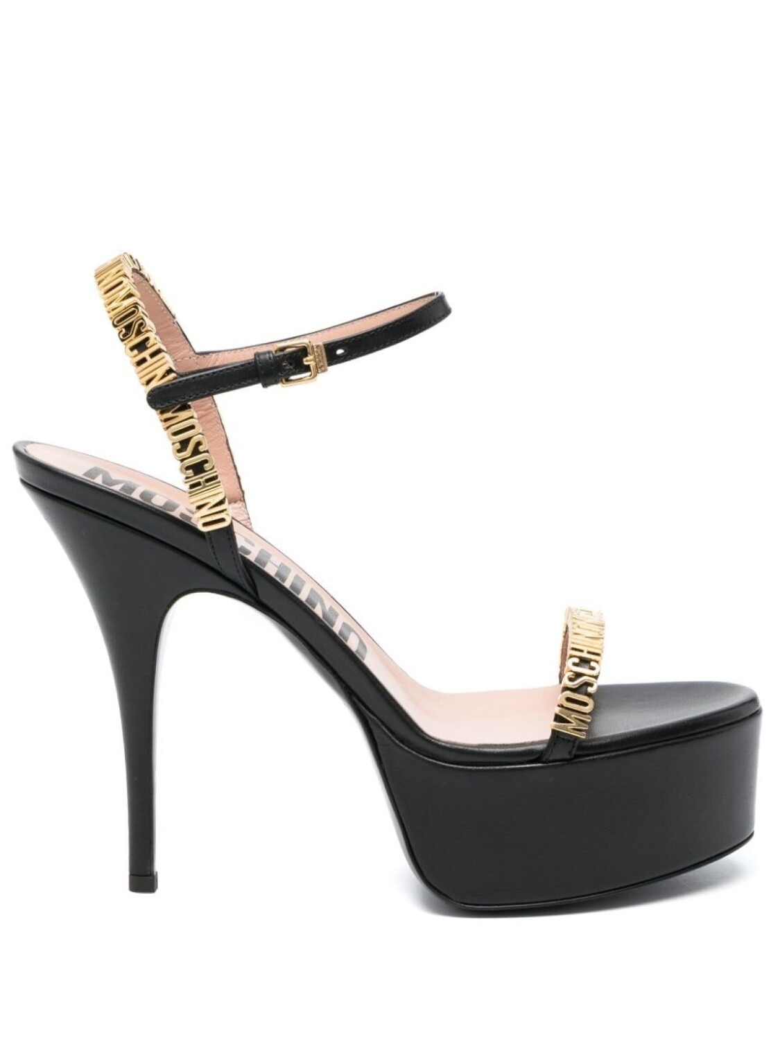

Moschino босоножки на платформе с логотипом, черный