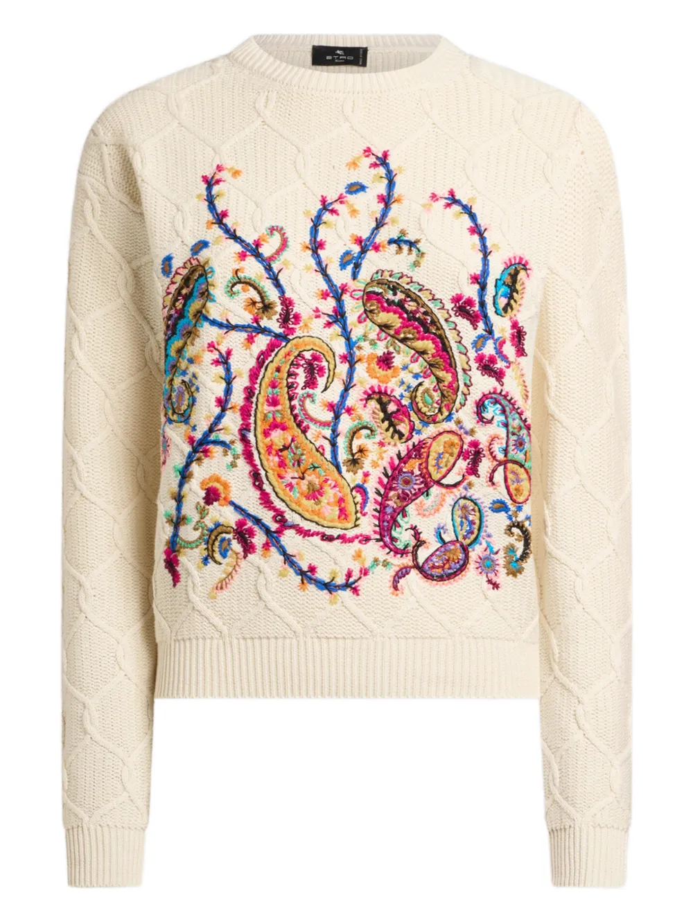 

Свитер с цветочной вышивкой Etro, нейтральный