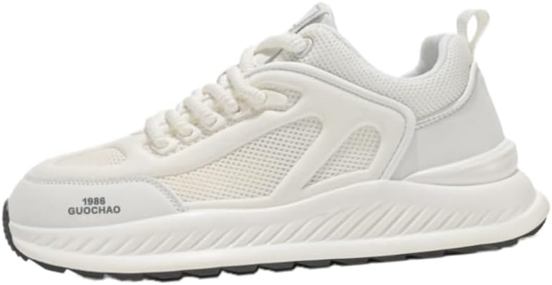 

Мужские дышащие спортивные кроссовки с толстой подошвой, подходят для бега, тренировок и повседневной носки весной, летом и осенью. Выполнены с резиновой подошвой Fusecottc, белый