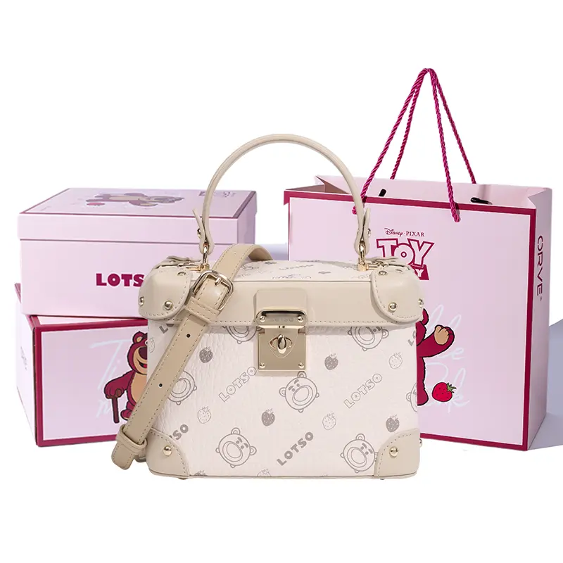 

Disney Сумка через плечо из ПВХ серии "Клубничный мишка", Ecru[Lotso Box+Shopping Bag+Box]