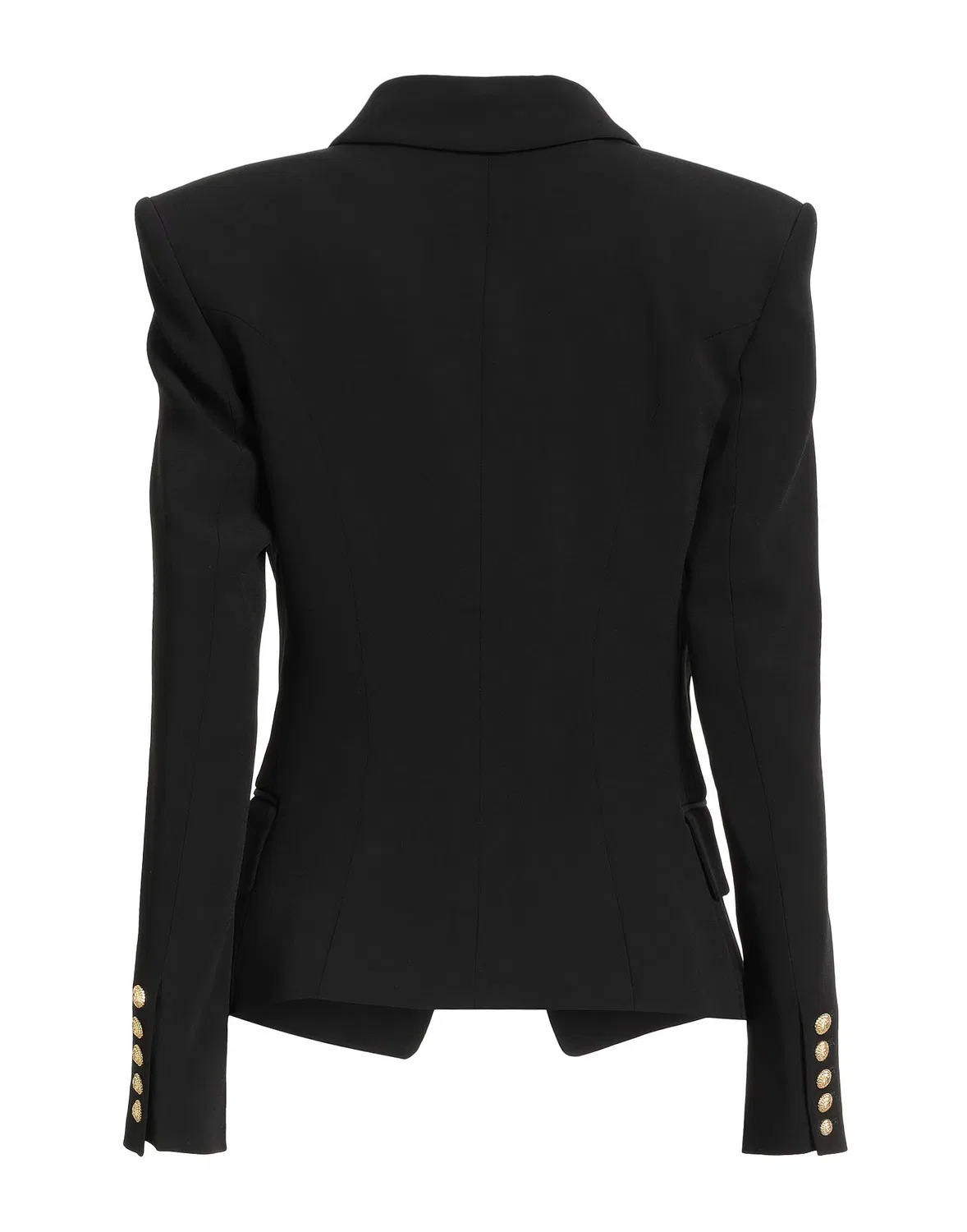 Блейзер однобортный из крепа BALMAIN черный — фото 2