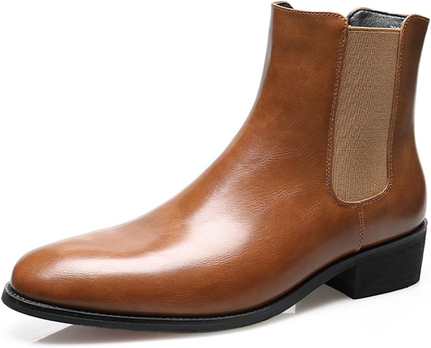 

Мужские ботинки Челси, ковбойские ботинки, повседневные деловые ботинки с грубой подошвой, противоскользящие, удобные, с остроконечным носком, ботинки до щиколотки, классические ботинки для мужчин Generic, коричневый