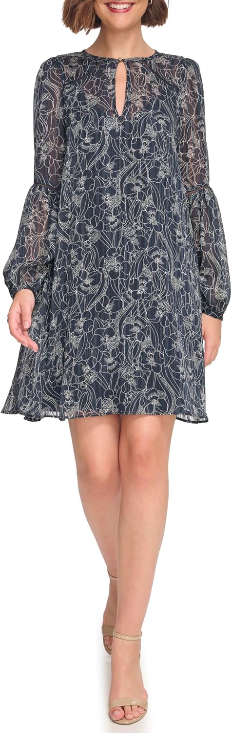 

Женский трикотажный шифон Tommy Hilfiger с длинным рукавом, Sky Captain/Ivory