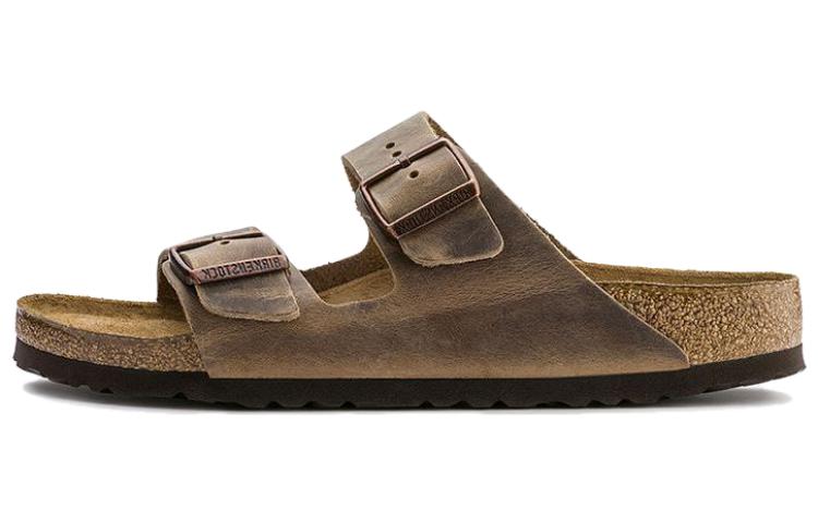 Birkenstock Мягкие узкие туфли Arizona Soft Footbed из промасленной кожи цвета «табачно-коричневый»
