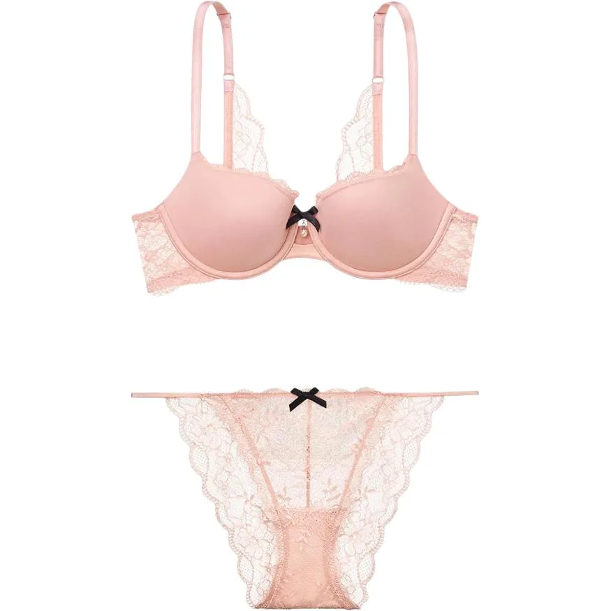 Victoria's Secret Комплект нижнего белья женский персиково-розовый