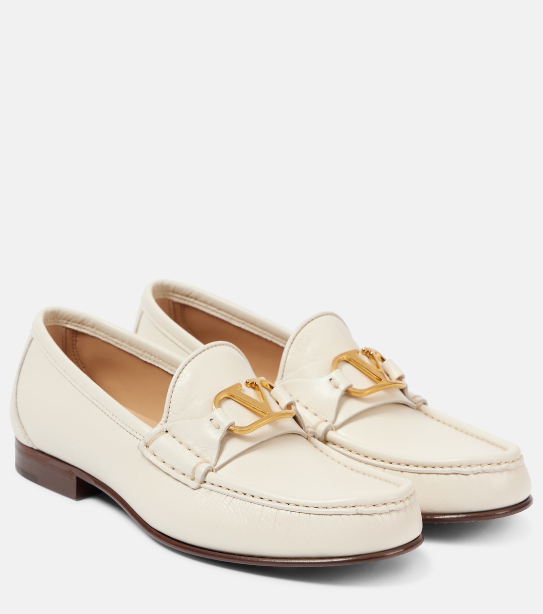 Кожаные лоферы VLogo Signature Valentino Garavani, слоновая кость